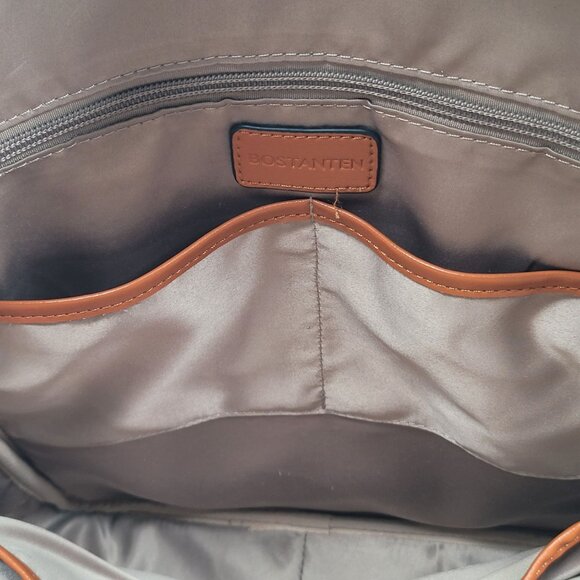 Bostanten Women's Cream And Brown Leather Laptop Backpack - Picture 8 of 12